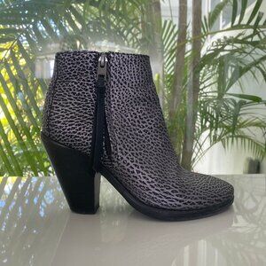 AllSaints , Size 38 Euro Jonas Leather Ankle Boots in Silver & Black